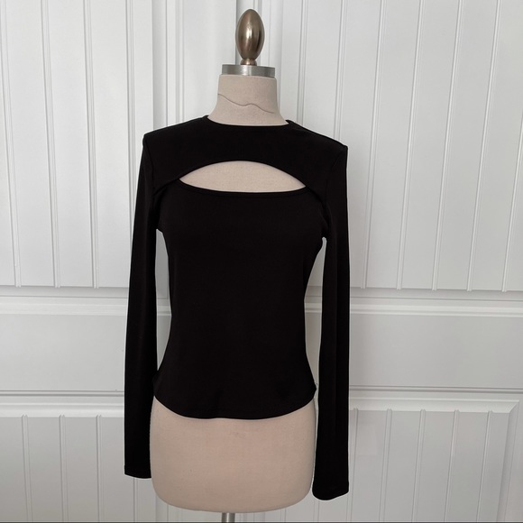 H&M Tops - H&M Black Long Sleeve Cutout Top